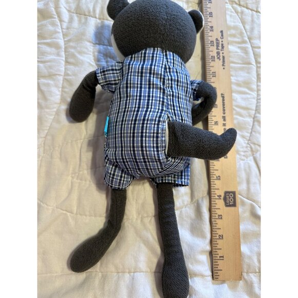 Manhattan Toy Racoon Easter Brunch Plush weighted bottom  tartan  nursery decor - Picture 7 of 12